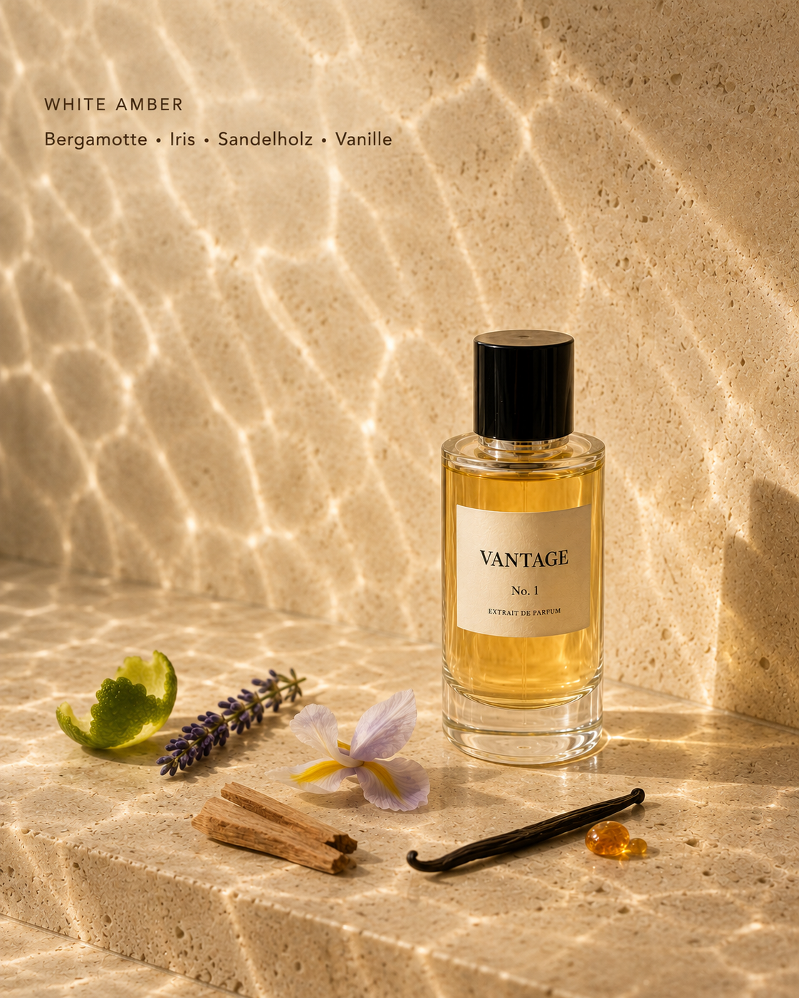 VANTAGE White Amber mit Bergamotte, Iris, Sandelholz und Vanille